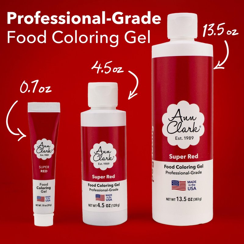 Ann Clark Super Red Food Coloring Gel .70 oz. Professional Grade Made in USA