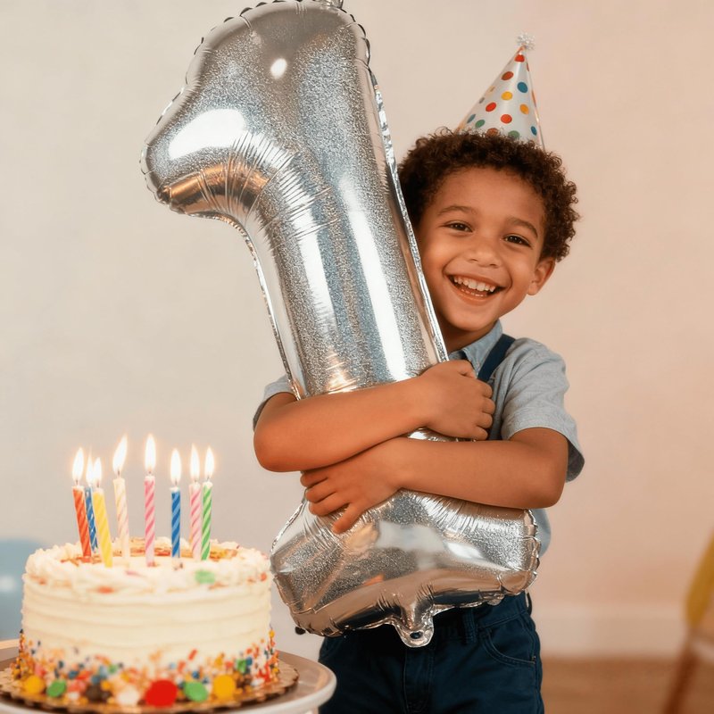Laser Silver 2 Balloon, Number Balloons 40 Inch, 2nd Balloon Number Birthday Decorations, Second Two Birthday Party Supplies, Number 2 Balloon