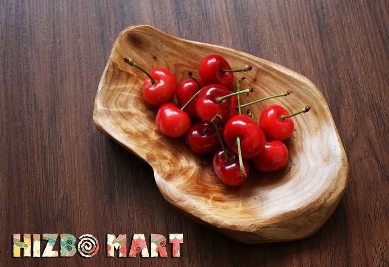 HIZBO MART Root Wood Serving Dish,Vintage Wooden ring dish,Hand Carved Artworks(Art（The length 8.5~10inch)