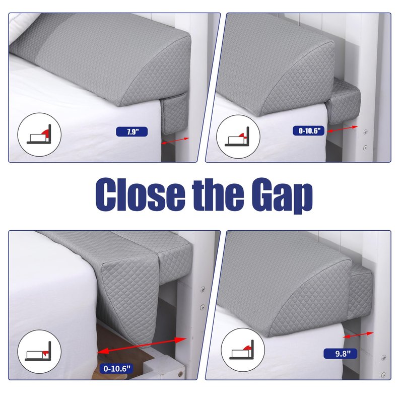 HOMBYS Wedge Pillow Headboard for Bed Gap,Foldable Bed Wedge Gap Filler King Size,Matterss Gap Filler,Multi Functional Bed Crack Pillow, Large King 76"x10.6"x6" or Gap Between (0-10")