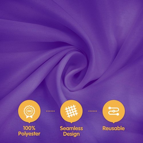 BRILLMAX 6 Pack Purple Tablecloths 90 x 132 Inch for 6ft Rectangle Tables - 150 GSM Polyester Fabric, Floor Length Drop, Water, Stain & Wrinkle Resistant Cloth Cover for Wedding Reception Banquet