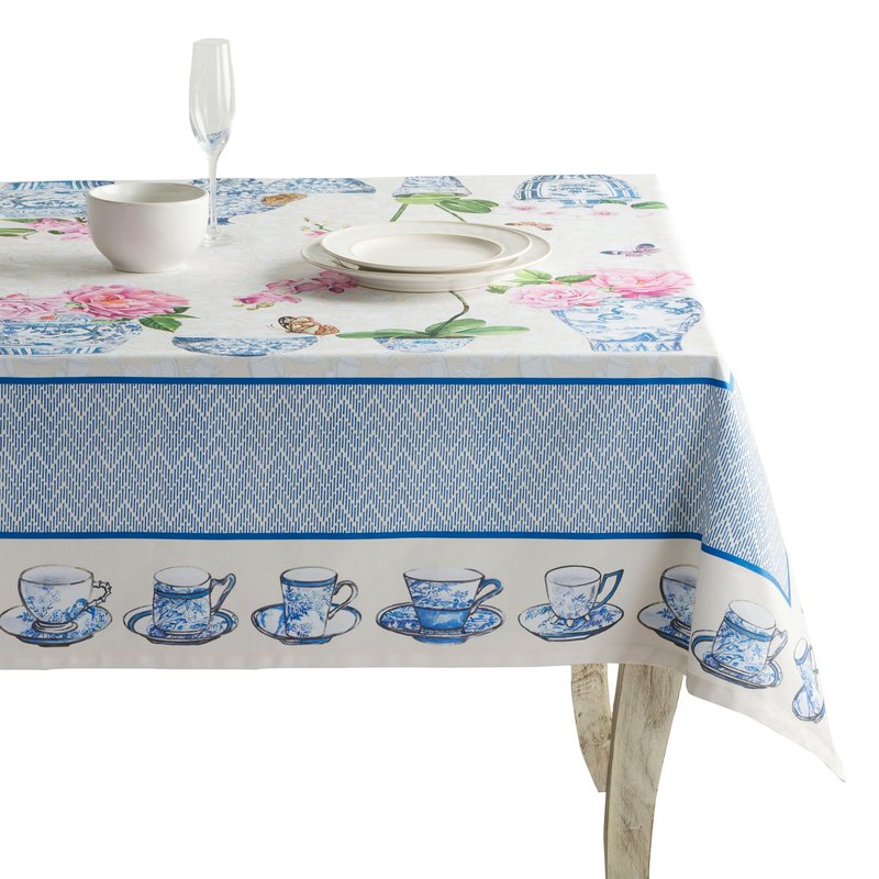 Maison d' Hermine Table Cloth Rectangle Table 100% Cotton 54 x 72 Inches Tablecloth Reusable Decorative for Dining Kitchen Room Farmhouse Home Gifts for Mothers Day Spring Summer - Canton