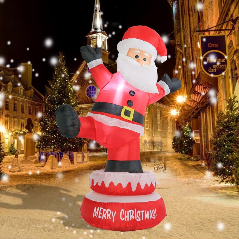 Vigdur Christmas Inflatable Snowman Outdoor Decorations, 6FT Blow Up Christmas Snowman Yard Inflatable with Build in RGB LEDs for Christmas Yard Indoor Outdoor Garden Lawn Winter Decorations