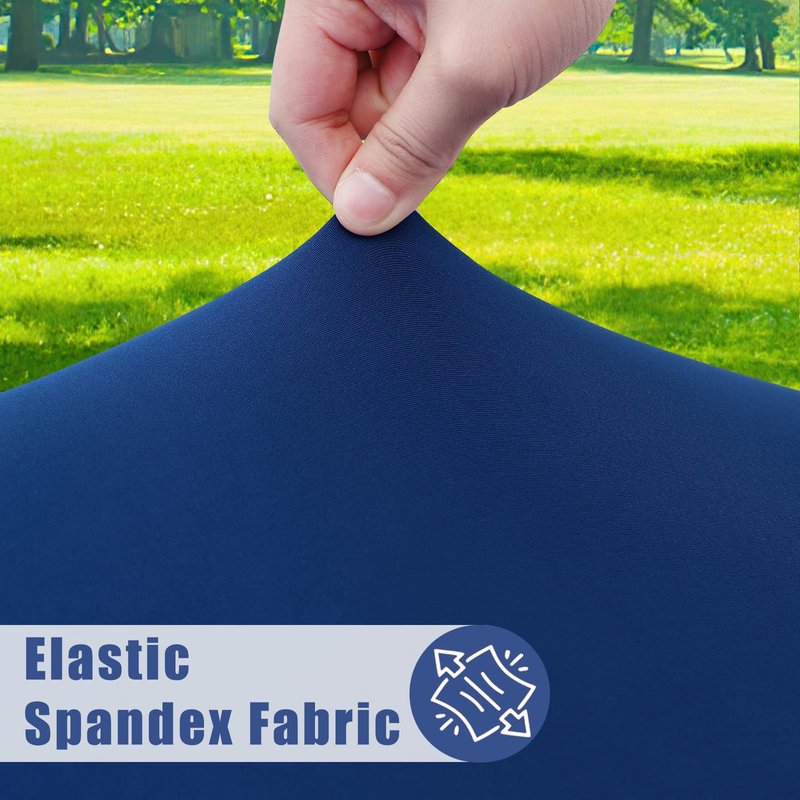 Moosfor Spandex 6 Foot Rectangle Table Cloth 2 Pack, Elastic Fitted Tablecloths for Picnic, Stretch Washable Patio Table Cover for Outdoor, Camping, Banquet and Parties (Navy, 30"x72")