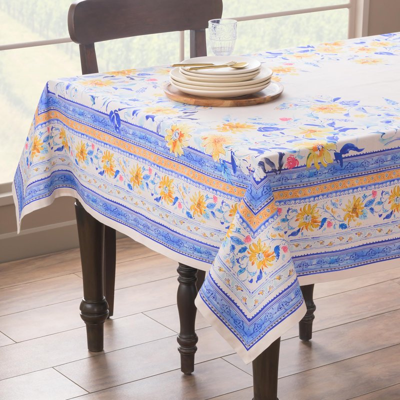 Maison d' Hermine Table Cloth Rectangle Table 100% Cotton 70 x 90 Inches Tablecloth Reusable Decorative for Dining Kitchen Room Farmhouse Home Gifts for Mothers Day Spring Summer - Girassol
