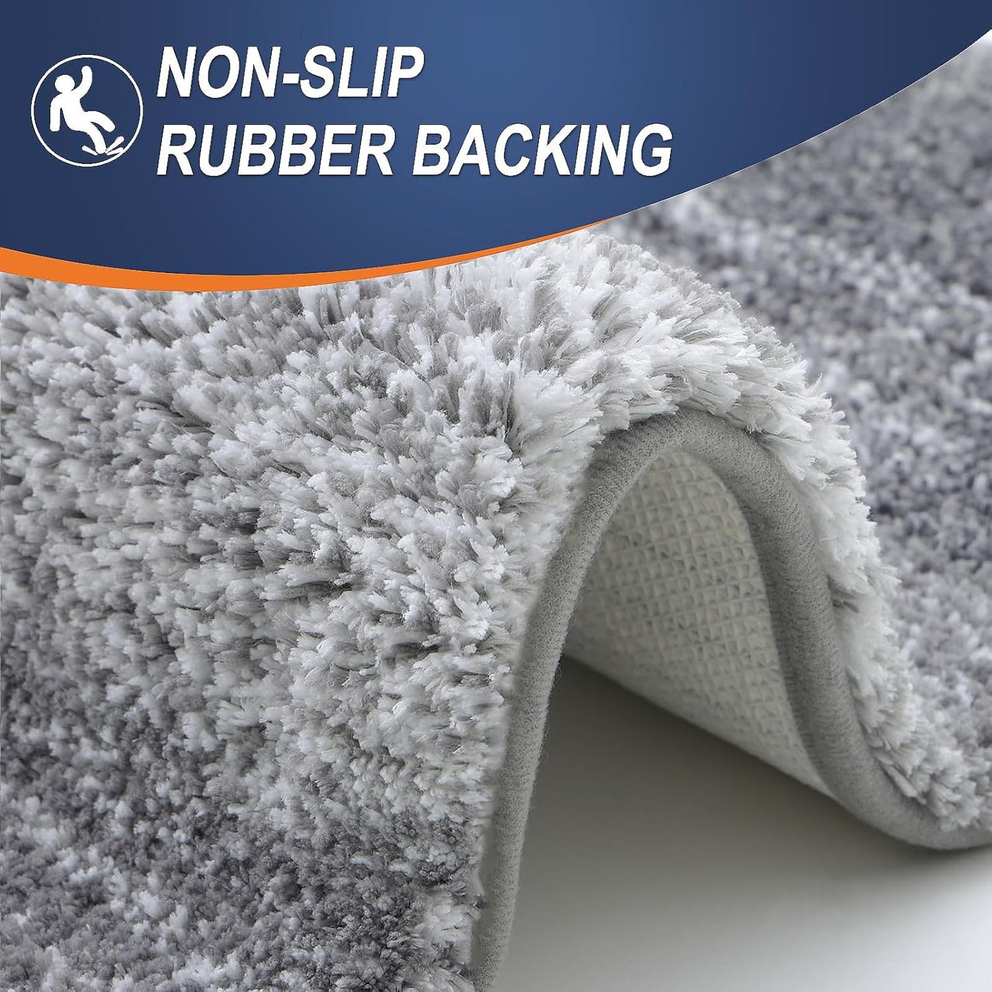 OLANLY Large Bathroom Rugs - Extra Soft Microfiber Mat 50x30 | Quick Dry, Machine Washable, Grey