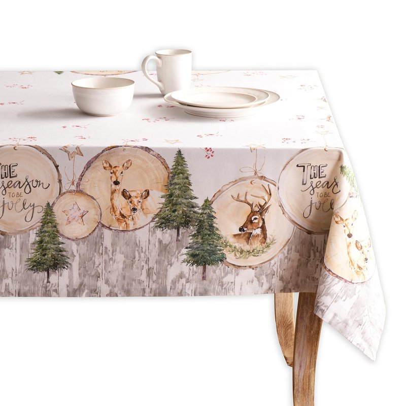 Maison d' Hermine Table Cloth Rectangle Table 100% Cotton 70 x 108 Inches Fall Tablecloth Reusable Everyday Use for Thanksgiving Christmas Decorations Dining Farmhouse Party (Mountain Life)