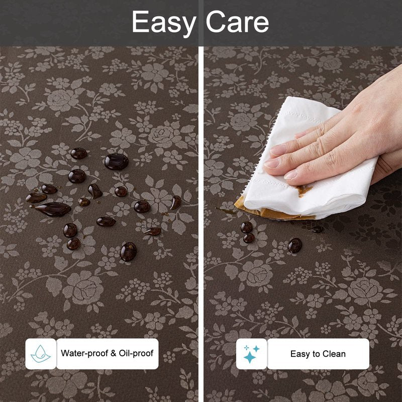 Smiry Rectangle Table Cloth, Waterproof Heavy Duty Vinyl Tablecloths, Wipeable Washable Table Cover for Kitchen and Dining Room (Coffee, 54" X 120")