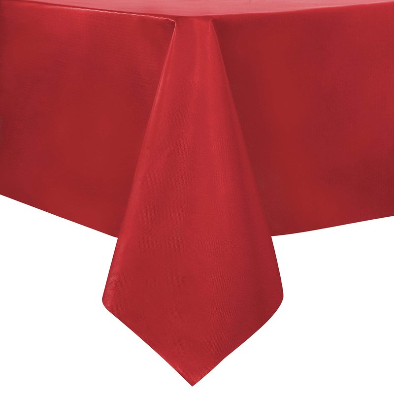 sancua 100% Waterproof Rectangle PVC Tablecloth - 54 x 78 Inch - Oil Proof Spill Proof Vinyl Table Cloth, Wipe Clean Table Cover for Dining Tables, Buffet Parties and Camping, Red