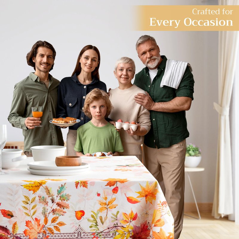 Maison d' Hermine Table Cloth Rectangle Table 100% Cotton 60 x 120 Inches Fall Tablecloth Reusable Everyday Use for Thanksgiving Christmas Decorations Dining Farmhouse Party (Amarante)