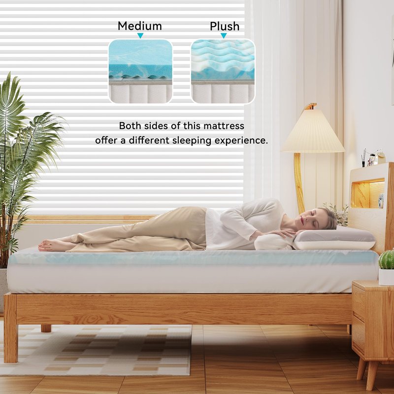 Erdoru Pillow Top 3 Inch Memory Foam Mattress Topper Full, 2 Inch Cooling 5-Zone Gel Memory Foam Plus 1 Inch Down Alternative Pillow Top Mattress Topper, Support for Back Pain