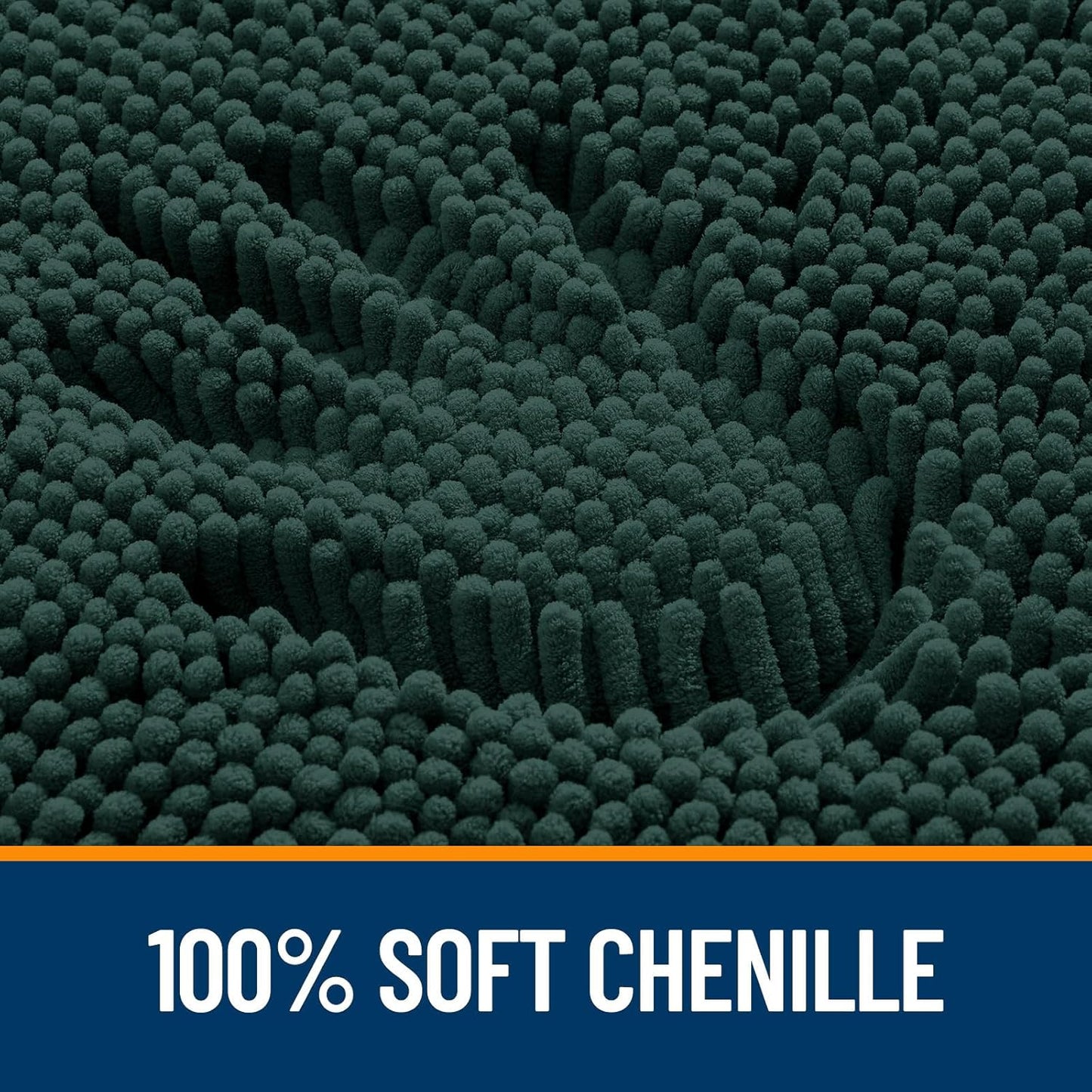OLANLY Bathroom Runner Rugs - Soft Absorbent Chenille | Quick-Dry Rubber Backing, 70x24, Blackish Green