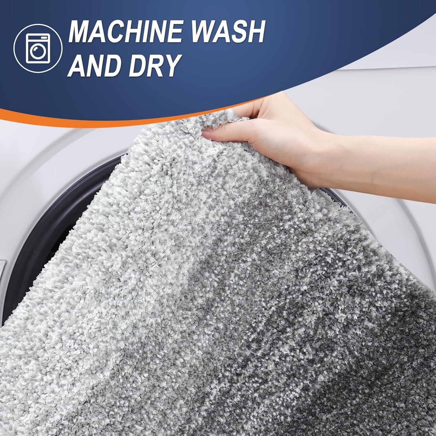 OLANLY Microfiber Bath Rugs - Extra Soft & Absorbent | 24x16 Grey Quick-Dry Mats for Bathroom Floor