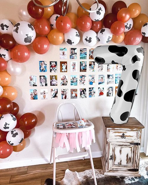 Cow Print Number 25 Balloon 40 inch, 25 Number Balloons, 25th Cow Farm Barnyard theme Birthday Decorations for Girls Boys Kids, 25 Year Old Party Supplies