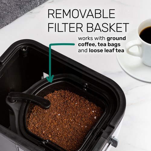 Homecraft 3-Quart Iced Coffee and Tea Maker with Filter Basket, Flavor Enhancer, Adjustable Brew Strength, Black