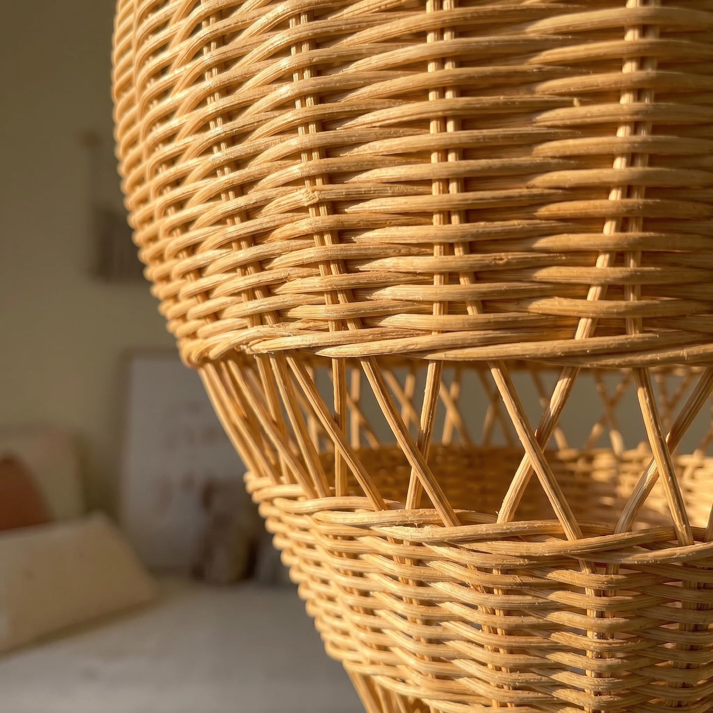 Alipis Natural Rattan Woven Hot Air Balloon Decor Delicate Kids Room Rattan Craft