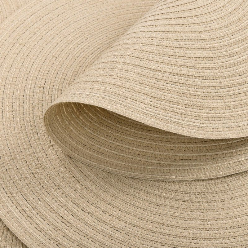 SHACOS 15 inch Round Braided Placemats Set of 4 Cotton Polyester Place Mats Washable Kitchen Dining Table Mats for Dinner Party Table Decor (Light Beige, 4)
