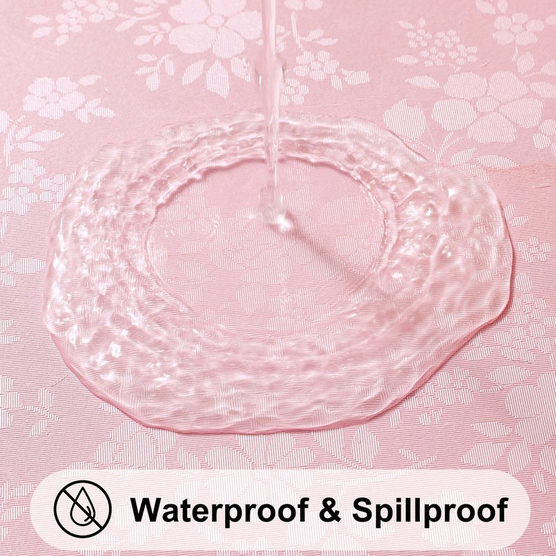 Smiry Rectangle Table Cloth, Waterproof Heavy Duty Vinyl Tablecloths, Wipeable Washable Table Cover for Kitchen, Dining Room & Valentines (Pink, 60" X 120")