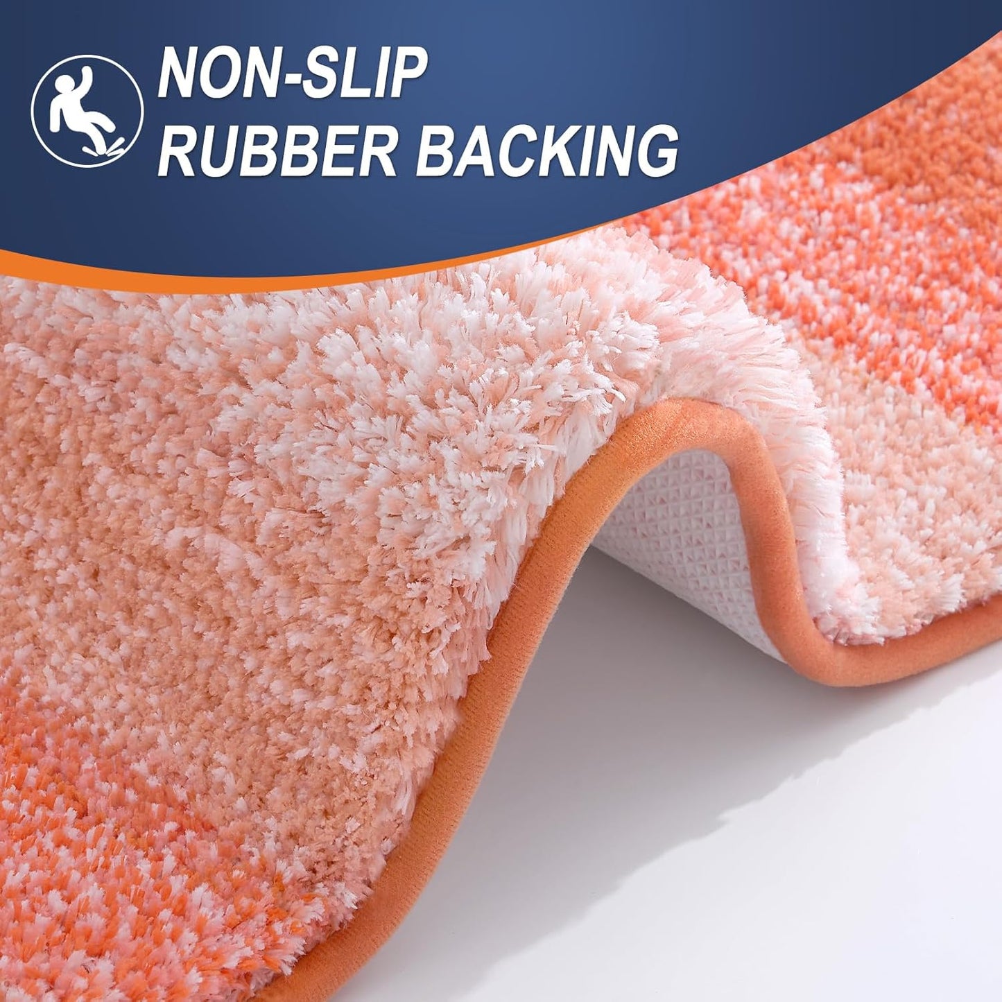 OLANLY Large Bathroom Rugs - Extra Soft Microfiber Mat 44x32 | Quick Dry, Machine Washable, Coral