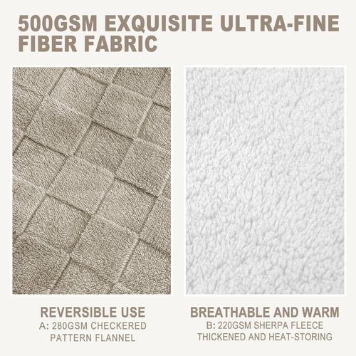 IVAPUPU Ultra Soft Throw Blanket - Checkered Fluffy Blanket for Couch, Flannel Fleece Throw Blankets for Bed, Double Layered Thick Blanket Sage Green Throw, 50x60 Inches