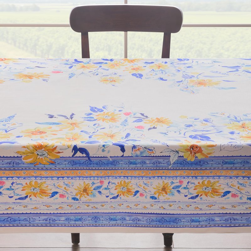 Maison d' Hermine Table Cloth Rectangle Table 100% Cotton 70 x 90 Inches Tablecloth Reusable Decorative for Dining Kitchen Room Farmhouse Home Gifts for Mothers Day Spring Summer - Girassol