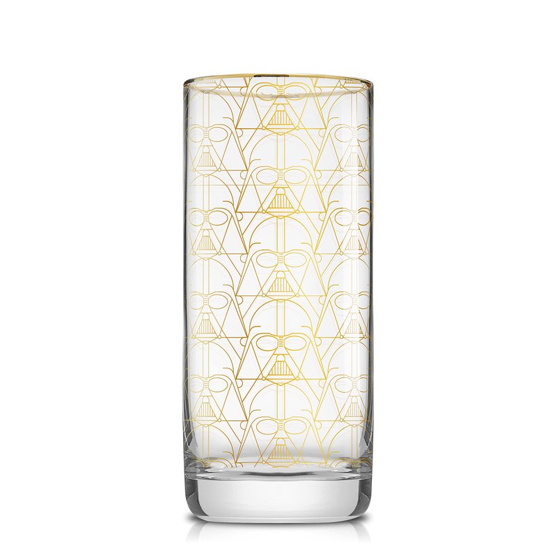 JoyJolt Star Wars Glassware. 'Deco' Highball Glasses Set of 4, 13.5oz Star Wars Glasses. Highball Glass Tumbler with Darth Vader in a Retro Crystal Glass Cup. Tall Drinking Water Glasses For Kitchen