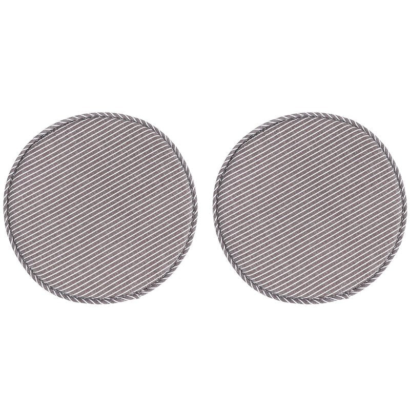 Round Stool Chair Cushions for Kitchen Dining Seat Pads with Ties 2 Pack Non Slip Cushions Pad for High Stool Chairs Bistro Bar Seat 13 Inch, Grey Strip