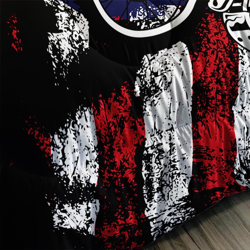 Axolotl Dirt Bike Comforter Set Twin, American Flag Bedding Set, Motocross Comforter,White Red Stripes Stars Bedding, Motorcycle Racer Quilt for Boys Kids Teens Men, 1 Dirt Bike Quilt 2 Pillowcases