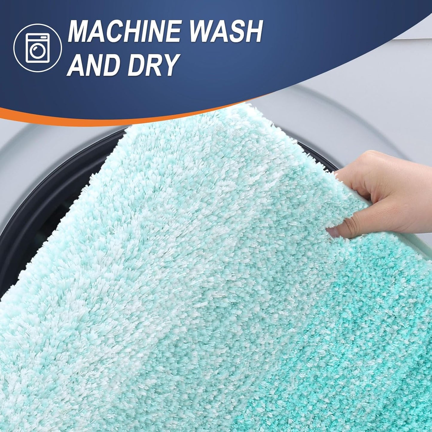 OLANLY Bathroom Runner Rug - Extra Soft Microfiber Mat 44x24 | Quick Dry, Washable, Teal Color