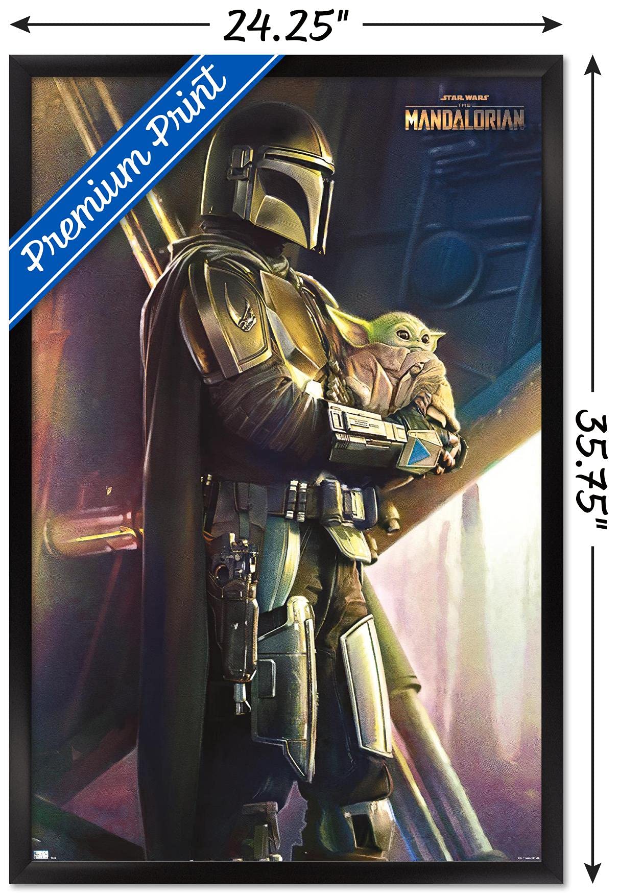 Trends International Star Wars: The Mandalorian - Held Wall Poster, 22.375" x 34", Black Framed Version