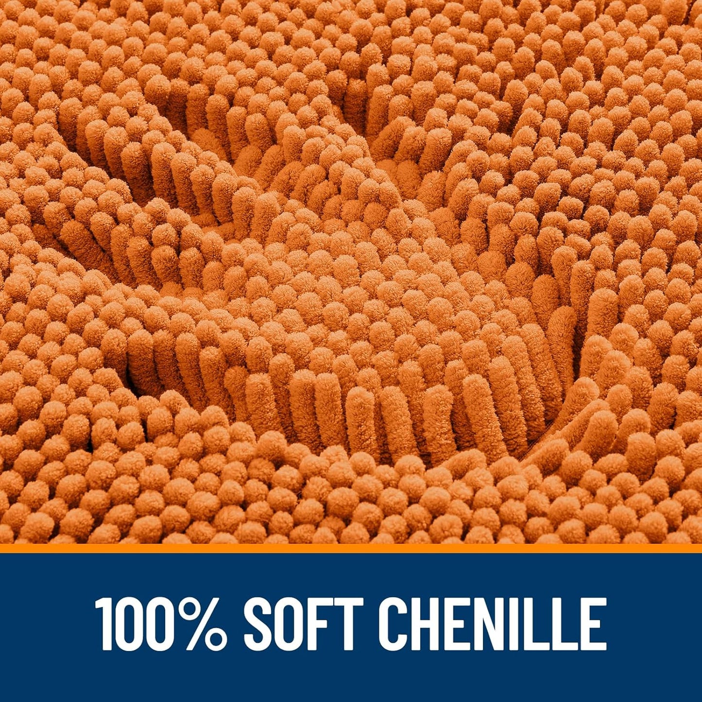 OLANLY Bathroom Rugs - Extra Soft Chenille Bath Mats with Rubber Backing | 30x20, Quick Dry, Machine Washable, Clay