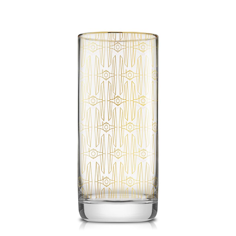 JoyJolt Star Wars Glassware. 'Deco' Highball Glasses Set of 4, 13.5oz Star Wars Glasses. Highball Glass Tumbler with Darth Vader in a Retro Crystal Glass Cup. Tall Drinking Water Glasses For Kitchen