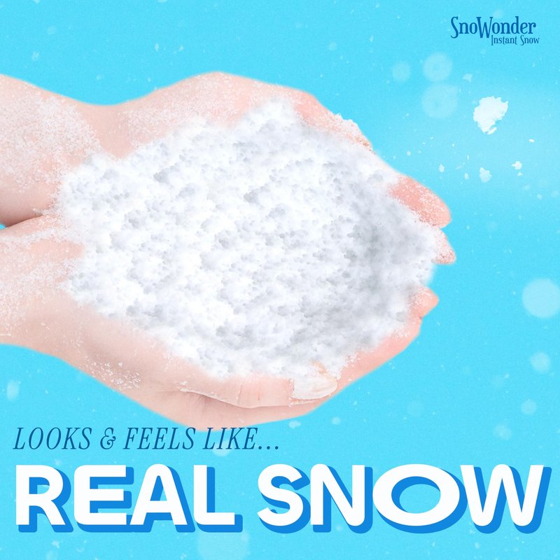 SNOWONDER Instant Snow Fake Artificial Snow, Also Great for Making Cloud Slime - Mix Makes 2 Gallons of Fake Snow