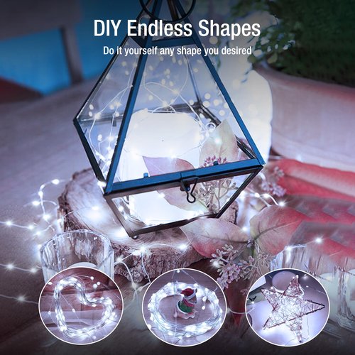 Fairdeer 50 Pack Fairy Lights Battery Operated - 7ft 20 Led Twinkle Lights 3 Modes, Bulk Mini String Lights Waterproof for Mason Jars Vases DIY Party Wedding Decoration Christmas -Cool White