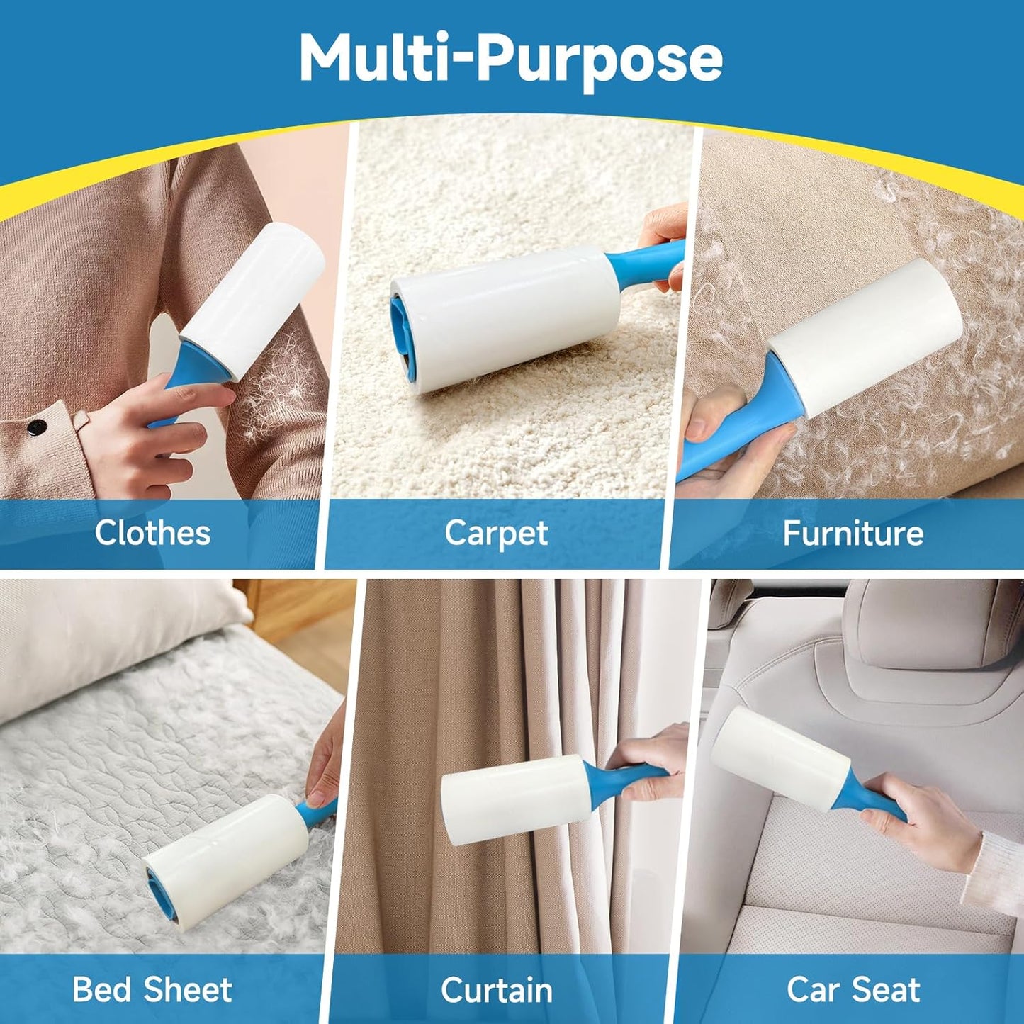 Swihauk Lint Roller - 600 Sheets Extra Sticky Pet Hair Remover | Ergonomic Handle for Clothes & Furniture