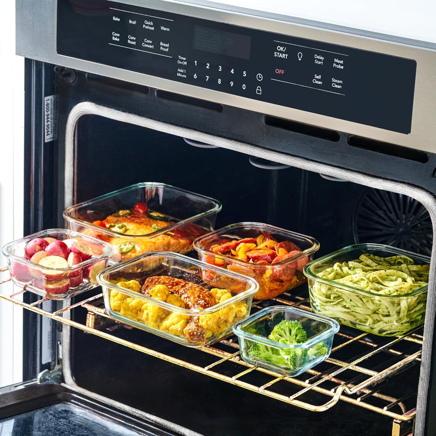 Skiennix 24pc Glass Food Storage Containers - Airtight, Leakproof & BPA-Free Meal Prep Bowls | Microwave & Dishwasher Safe