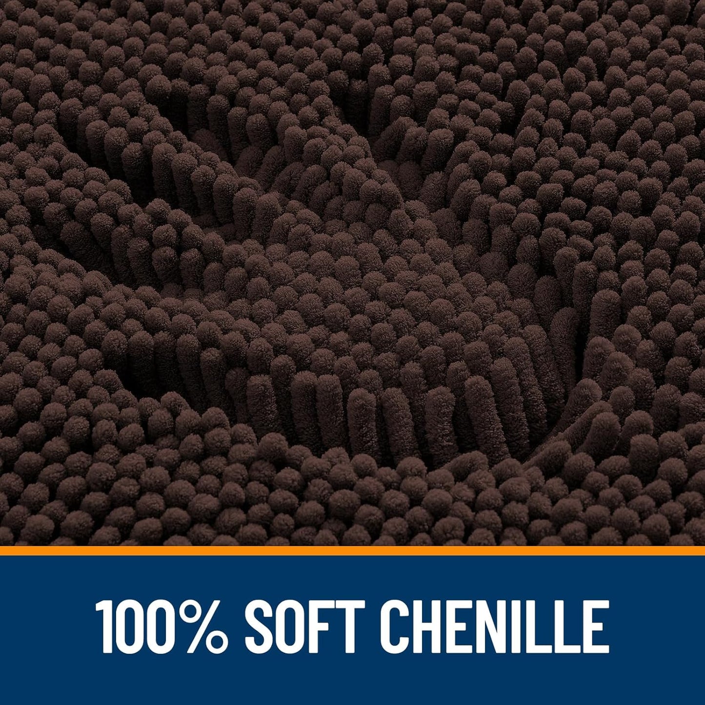 OLANLY Extra Soft Chenille Bathroom Rugs - Quick Dry & Machine Washable | 32x20, Brown