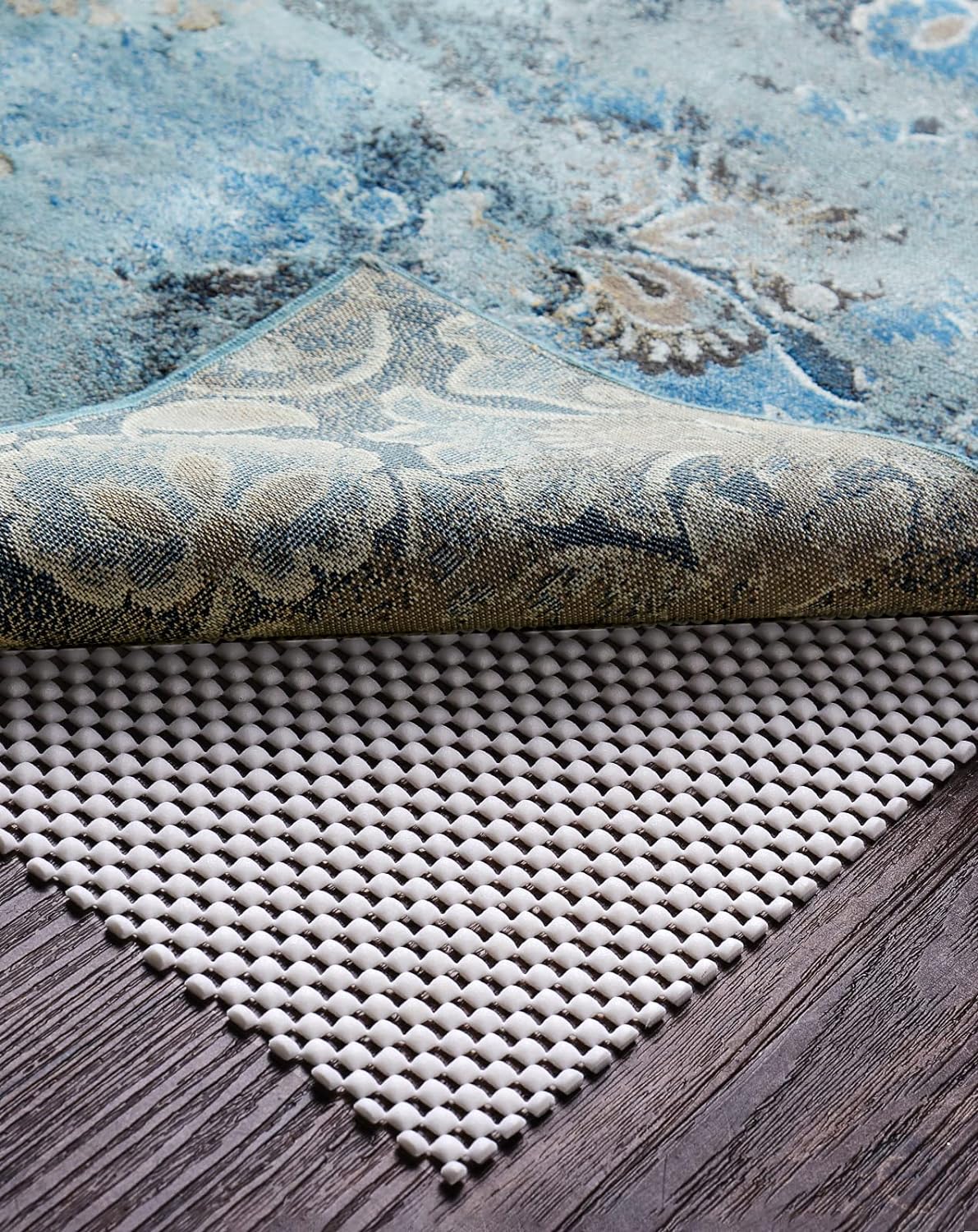 Veken Non-Slip Rug Pad Gripper - Thick 4x8 Ft Area Rug Mat for Hardwood & Tile Floors