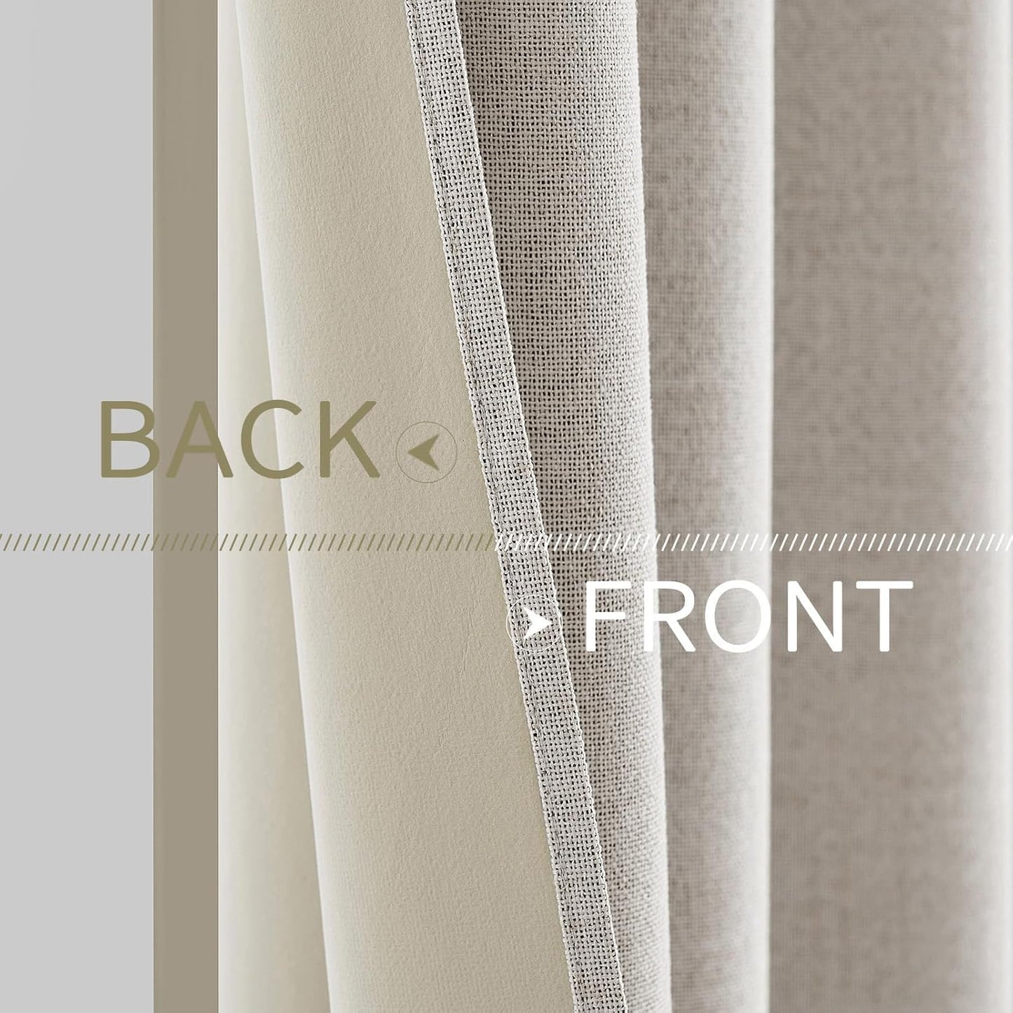 MIULEE Blackout Curtains - 100% Thermal Insulated Linen Textured Drapes | Cream White, 52 x 54 Inch (2 Panels)