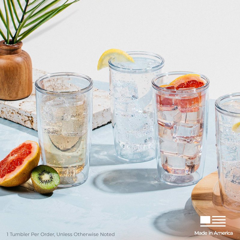 Tervis Made in USA Double Walled Inkreel - Crystal Nature Collection Insulated Tumbler Cup Keeps Drinks Cold & Hot, 16oz 4pk, Assorted