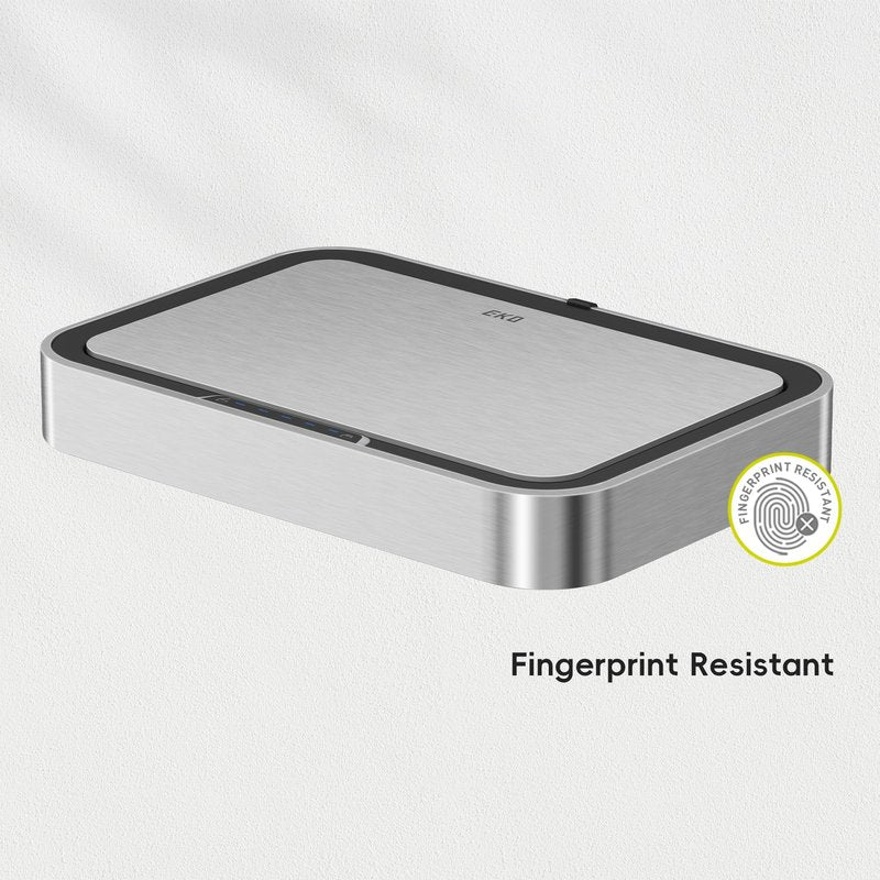 EKO Deluxe Mirage-T 13.21 Gallon Sensor Trash Can Replacement Lid – Matte Stainless Steel, Compatible with Mirage-T EK9278T & Deluxe Mirage-T EK9378T