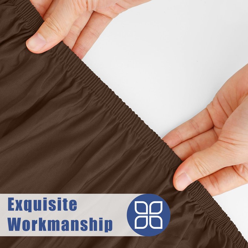 Moosfor Round Spandex Tablecloth, Elastic Fitted Waterproof Tablecloths for 45"-56" Tables, Stretch Washable Picnic Table Cover for Camping, Dining, Indoor and Outdoor, Coffee