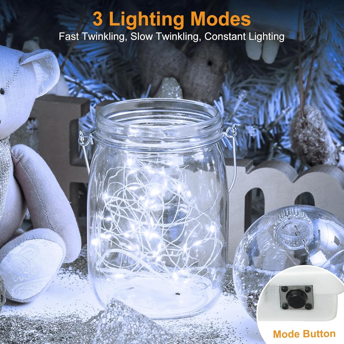 Btfarm Fairy Lights - 30 Pack Battery Operated 7ft 20 LED Twinkle Lights | Waterproof Mini Silver Wire for Weddings & Decor