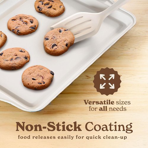 Country Kitchen Nonstick Bakeware Set - Heavy Duty & Easy Release, Cream | 4-Piece Stackable Set