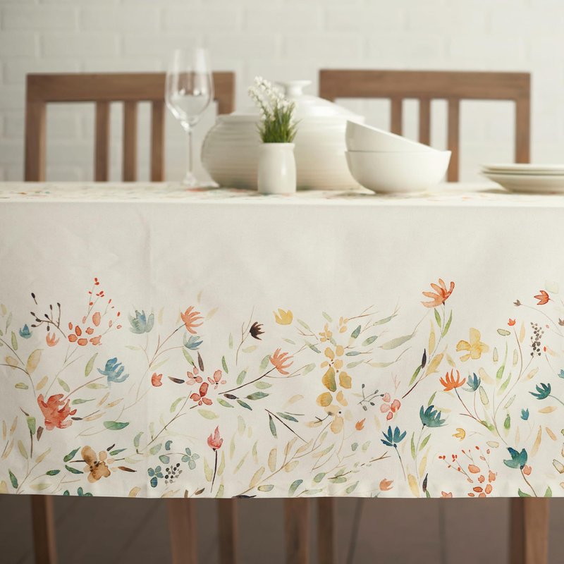 Maison d' Hermine Table Cloth Rectangle Table 100% Cotton 70 x 140 Inches Tablecloth Reusable Decorative for Dining Kitchen Room Farmhouse Home Gifts for Mothers Day Spring Summer - Colmar