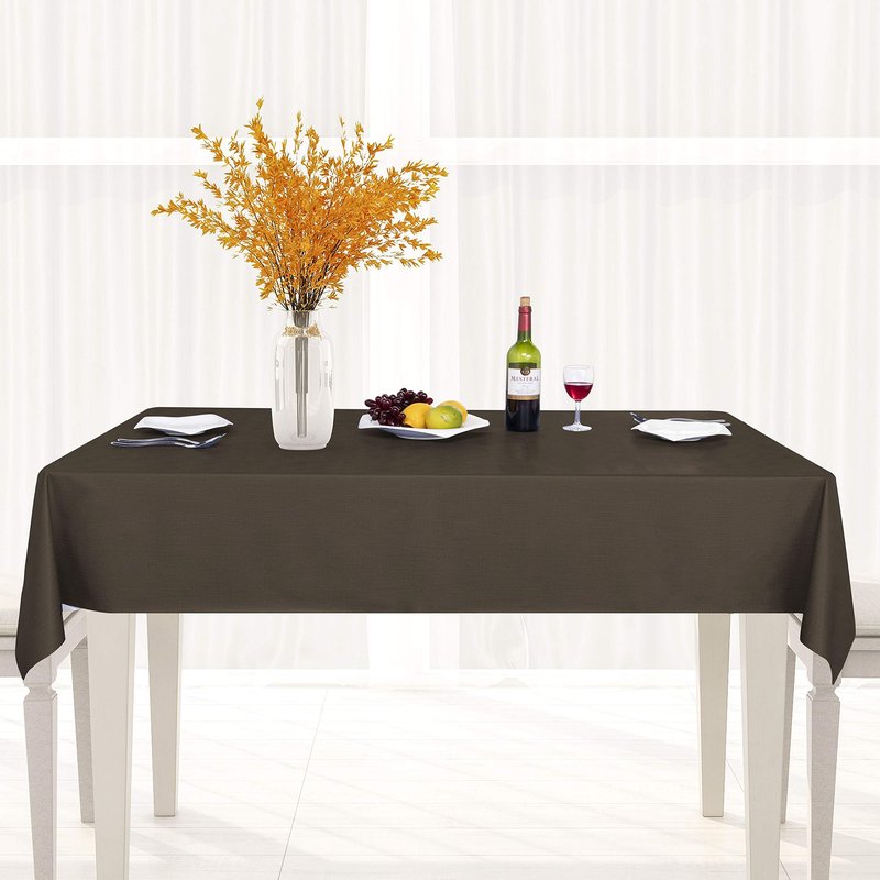 sancua 100% Waterproof Rectangle PVC Tablecloth - 60 x 60 Inch - Oil Proof Spill Proof Vinyl Table Cloth, Wipe Clean Table Cover for Dining Tables, Buffet Parties and Camping, Coffee