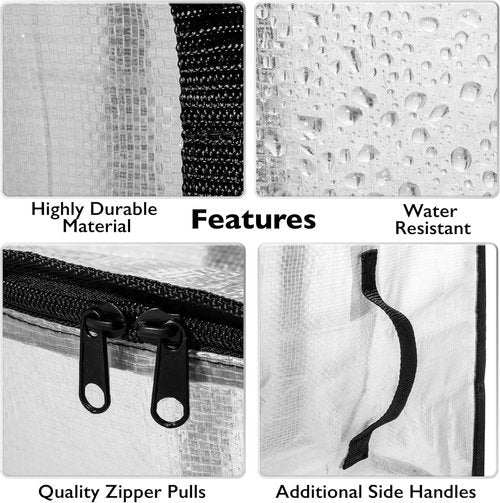 ClearSpace Heavy Duty Moving Bags - Large Storage Bags with Zippers & Backpack Straps | 4 Pack for Easy Packing