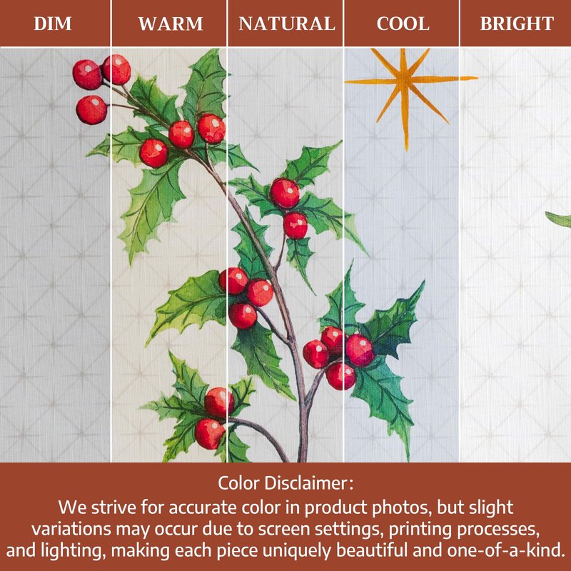 Maison d' Hermine Table Cloth Rectangle Table 100% Cotton 60 x 90 Inches Fall Tablecloth Reusable Everyday Use for Thanksgiving Christmas Decorations Dining Farmhouse Party (Poinsettia Christmas)