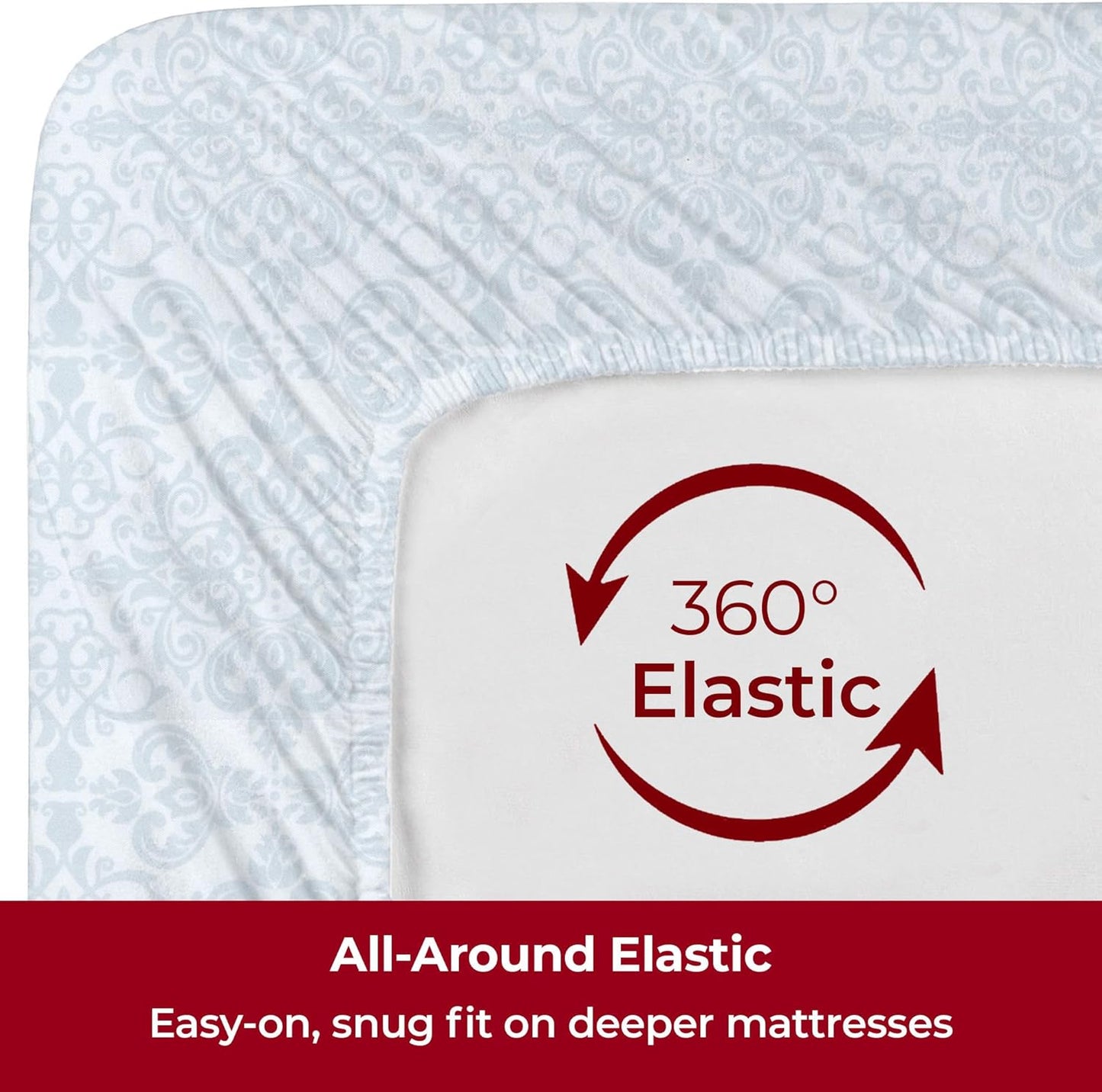 Mellanni Extra Deep Twin Sheets - Hotel Luxury Bedding Set | Ultra Soft, Cooling & Stain Resistant (Laced Sky Blue)