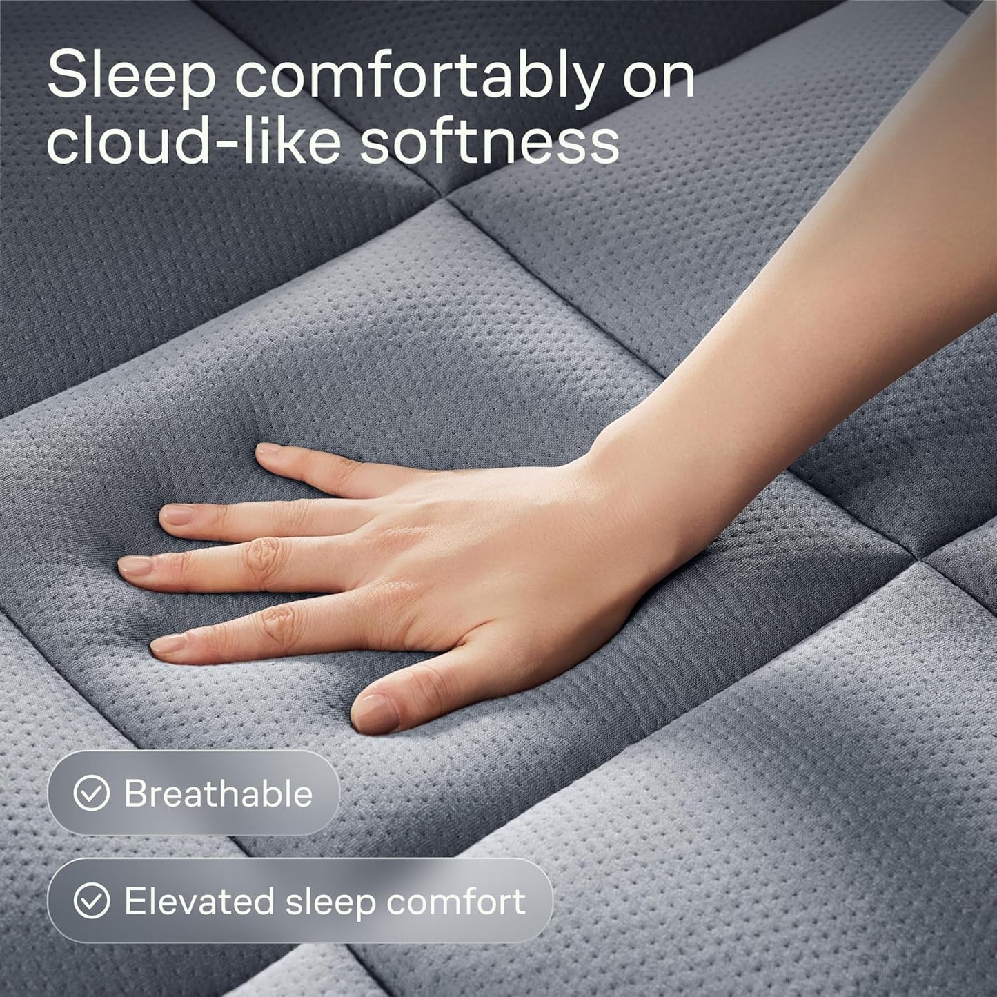 Niagara Sleep Solution Ultra Soft Mattress Topper - Bamboo Viscose Pillow Top for Back Pain Relief | Queen Size, Gray